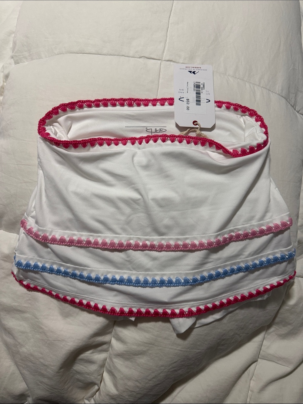 White Girls Skort with Pink and Blue Trim